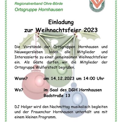 Weihnachtsfeier Volkssolidaritt